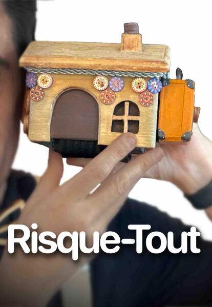 Visuel d’annonce pour un spectacle de de contes avec Risque-tout, petite maison qui cherche après un habitant